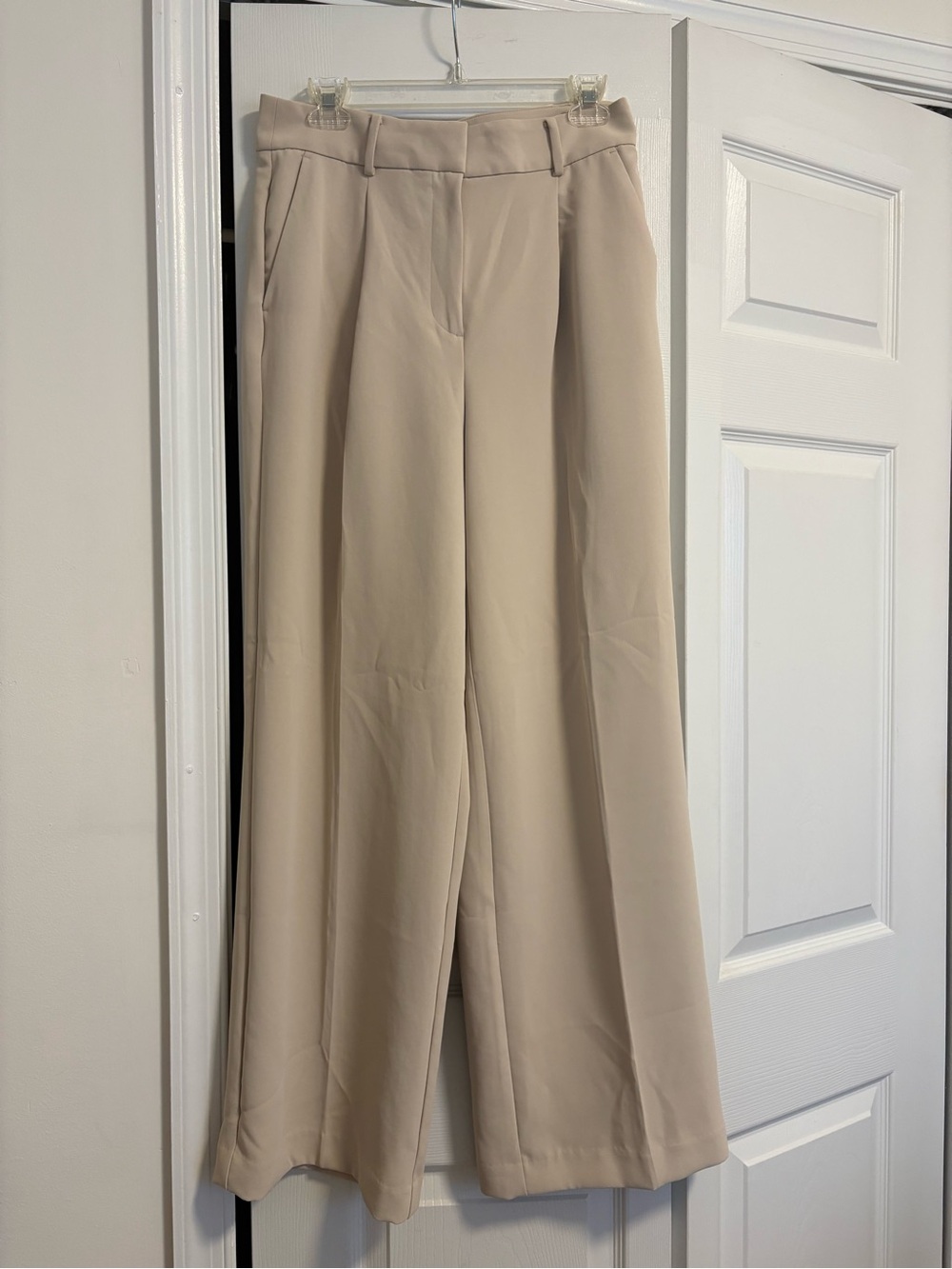 LOFT Wide-Leg Trousers in Light Beige